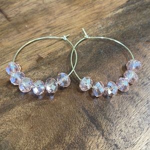 Beautiful Circle Hoop Earrings | Pink AB
Swarovski Crystal Beads | New